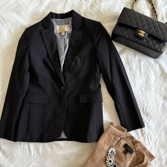 Banana Republic black lightweight wool women's blazer jacket in size 0P - Picture 4 of 4